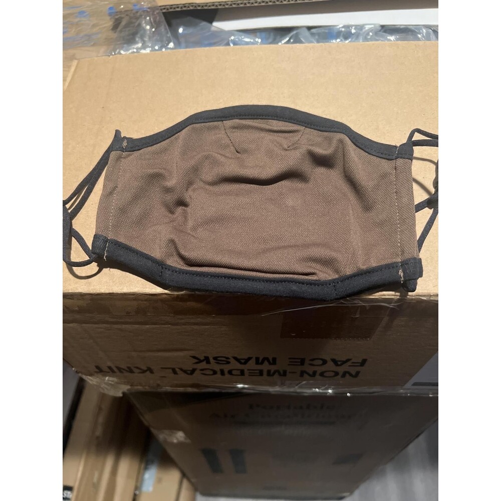 Reusable Non Medical Brown & Black Face Mask with Adjustable Ear Loops -200 pack